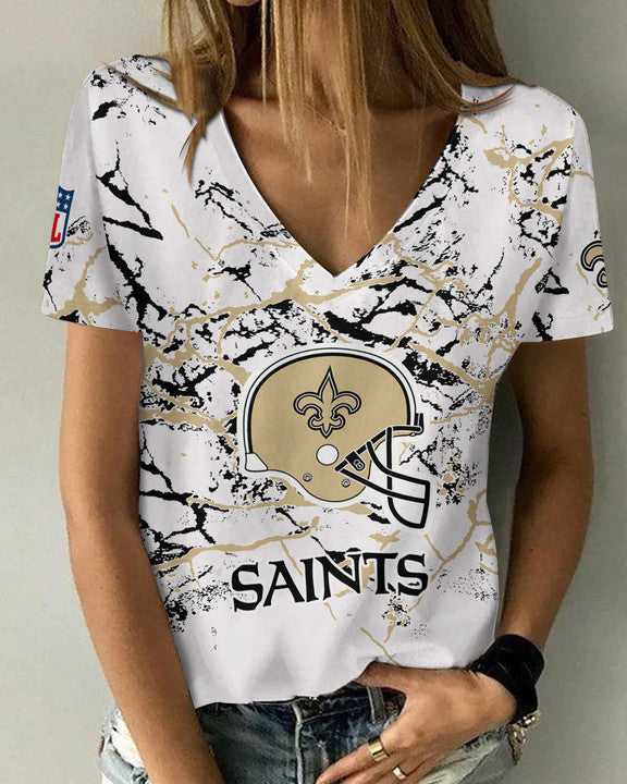 New Orleans Saints 1 (1) Personalized V-neck Women T-shirt
