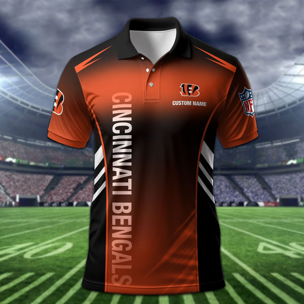 Cincinnati Bengals Personalized Adult Polo Shirt 010