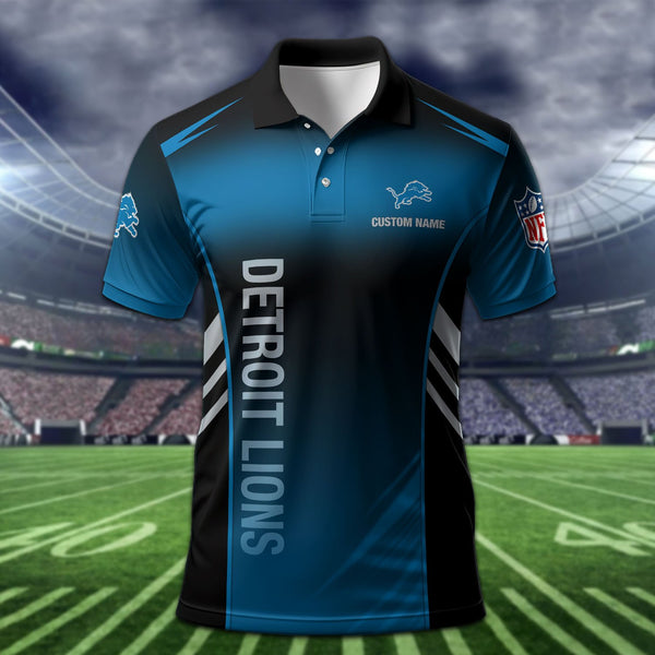 Detroit Lions Personalized Adult Polo Shirt 010