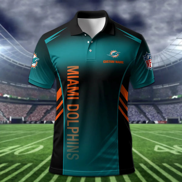 Miami Dolphins Personalized Adult Polo Shirt 010