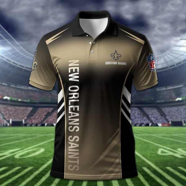 New Orleans Saints Personalized Adult Polo Shirt 010