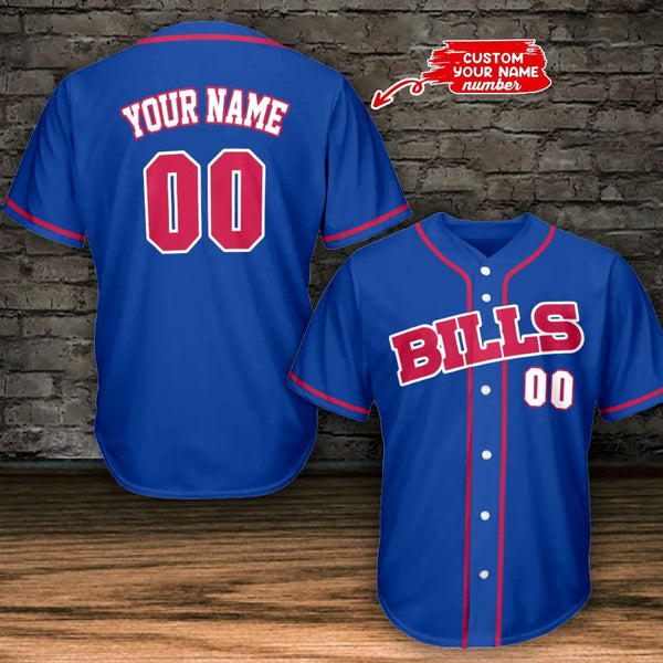 Buffalo Bills Personalized Baseball Jersey 002