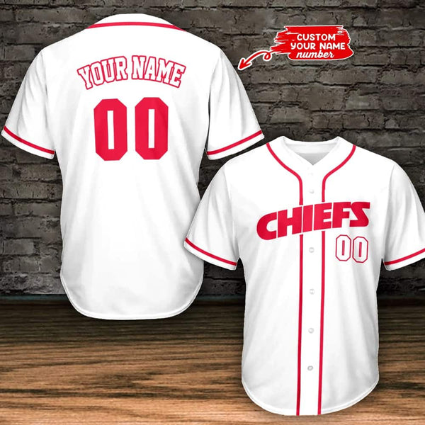Kansas City Chiefs Personalized Baseball Jersey 001