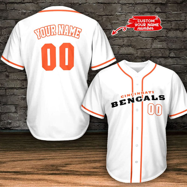 Cincinnati Bengals Personalized Baseball Jersey 003