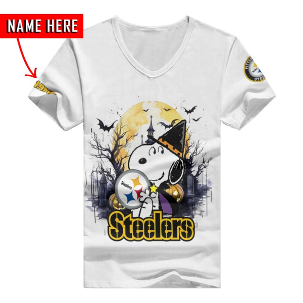 Pittsburgh Steelers 1 (87) Personalized V-neck Women T-shirt