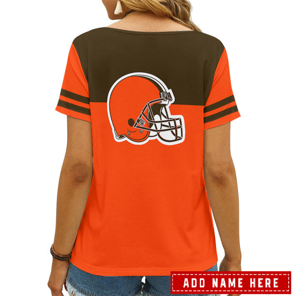 Cleveland Browns 1 (22) Personalized V-neck Women T-shirt