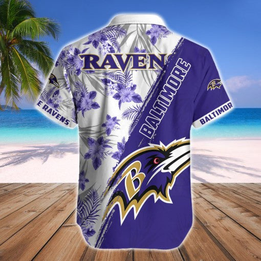 Baltimore Ravens 2 (18) Personalized Hawaiian Button down shirt