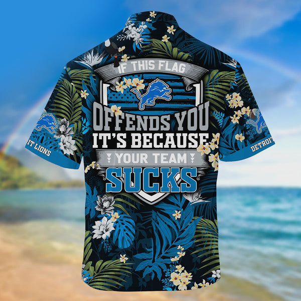 Detroit Lions 2 (51) Personalized Hawaiian Button down shirt