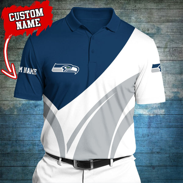 Seattle Seahawks Personalized Adult Polo Shirt 012