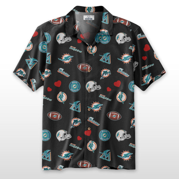 Miami Dolphins 2 (12) Personalized Hawaiian Button down shirt