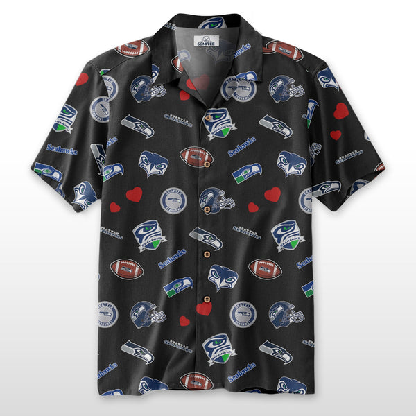 Seattle Seahawks 2 (6) Personalized Hawaiian Button down shirt