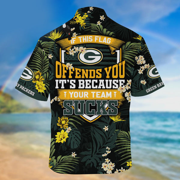 Green Bay Packers 2 (70) Personalized Hawaiian Button down shirt