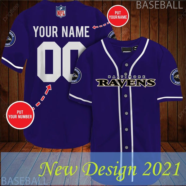Baltimore Ravens Personalized Baseball Jersey 029