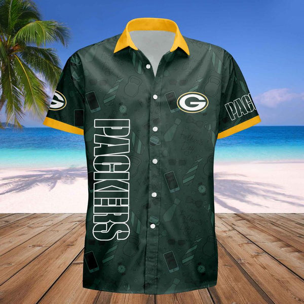 Green Bay Packers 2 (82) Personalized Hawaiian Button down shirt