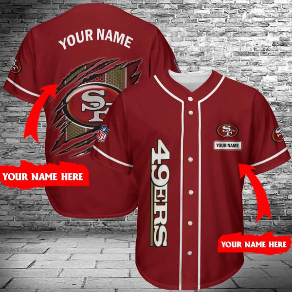 San Francisco 49ers Personalized Baseball Jersey 037