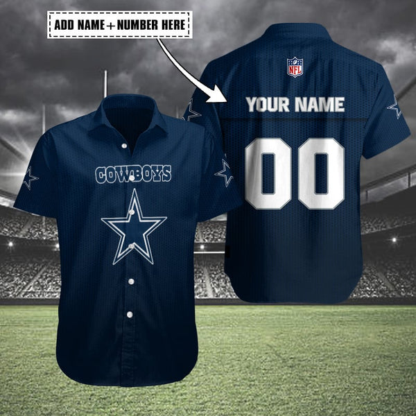 Dallas Cowboys 2 (2) Personalized Hawaiian Button down shirt