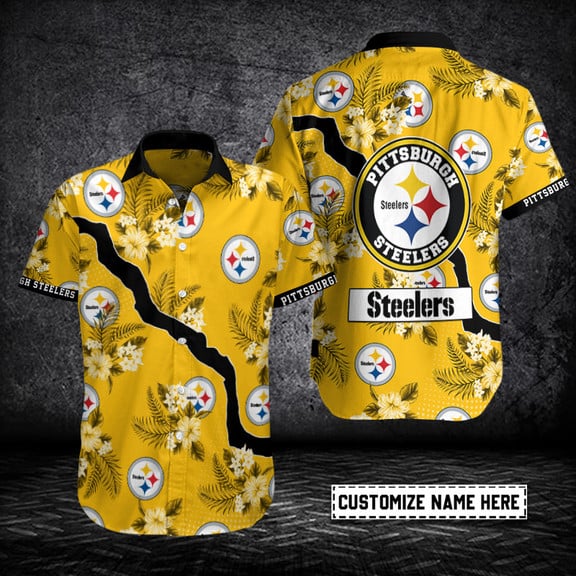 Pittsburgh Steelers 2 (9) Personalized Hawaiian Button down shirt