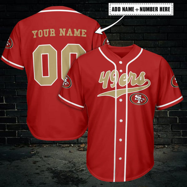 San Francisco 49ers Personalized Baseball Jersey 012