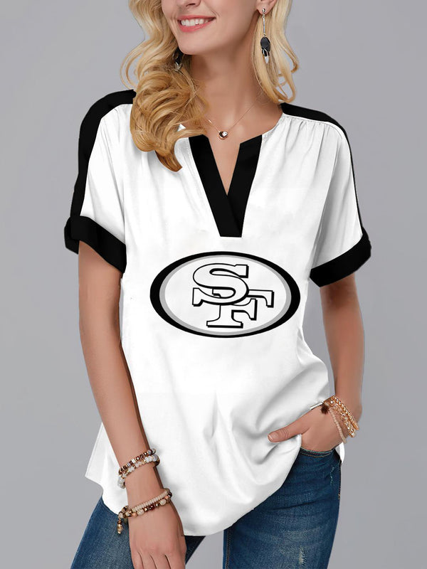San Francisco 49ers Fashion Short Sleeve V-Neck Shirt 6