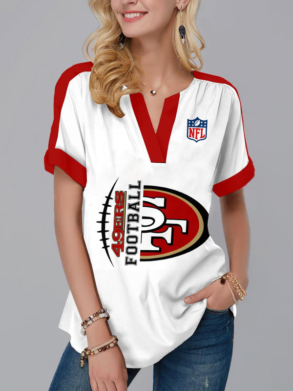 San Francisco 49ers Fashion Short Sleeve V-Neck Shirt 5
