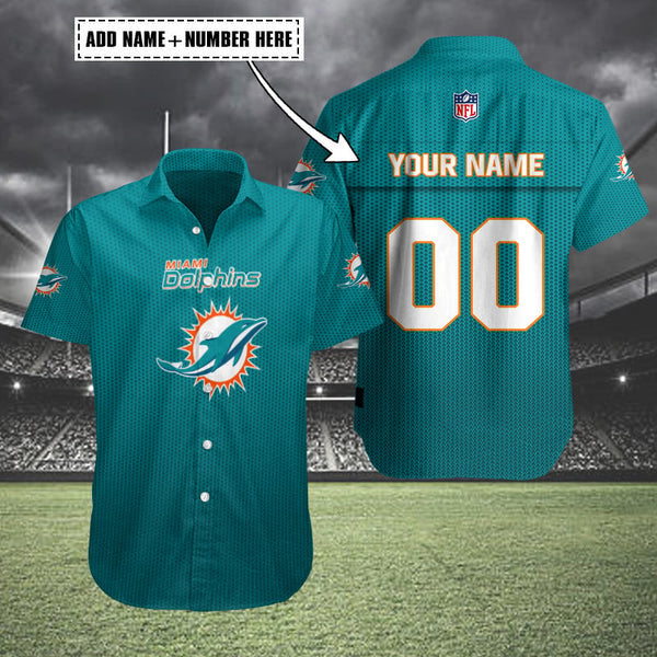 Miami Dolphins 2 (1) Personalized Hawaiian Button down shirt