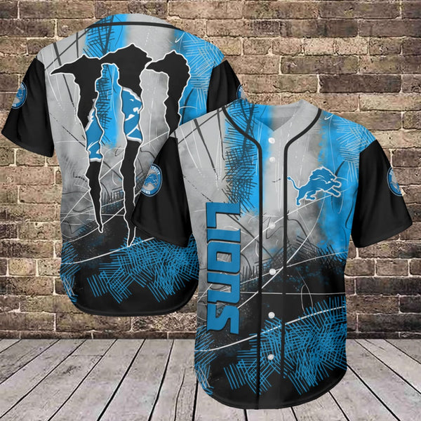 Detroit Lions Personalized Baseball Jersey 001