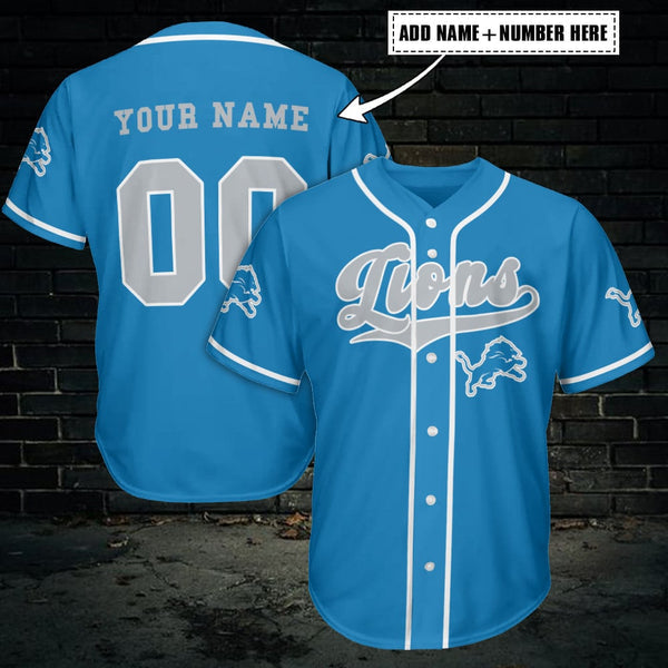 Detroit Lions Personalized Baseball Jersey 013