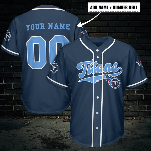 Tennessee Titans Personalized Baseball Jersey 001