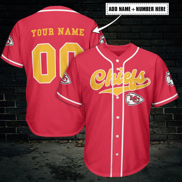 Kansas City Chiefs Personalized Baseball Jersey 012