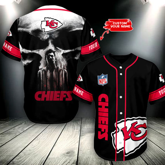 Kansas City Chiefs Personalized Baseball Jersey 011