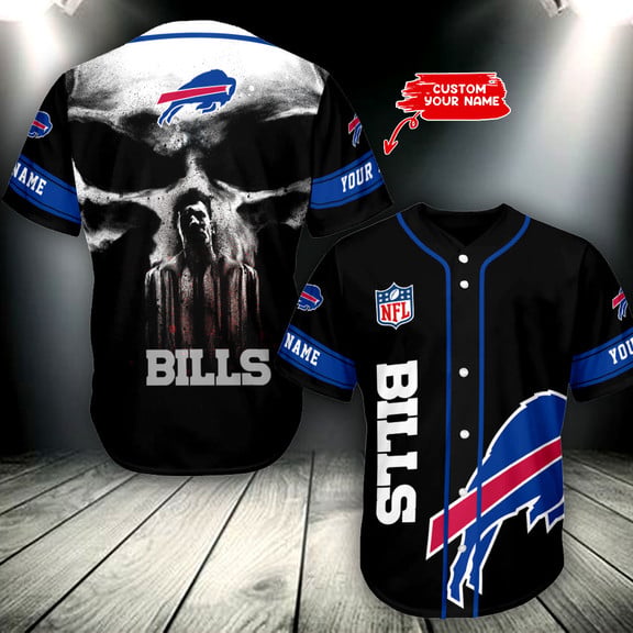 Buffalo Bills Personalized Baseball Jersey 018