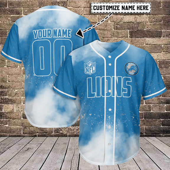 Detroit Lions Personalized Baseball Jersey 011
