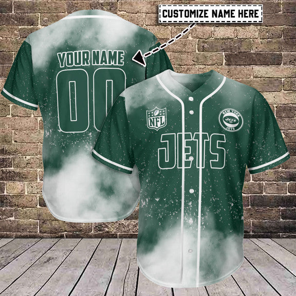 New York Jets Personalized Baseball Jersey 001