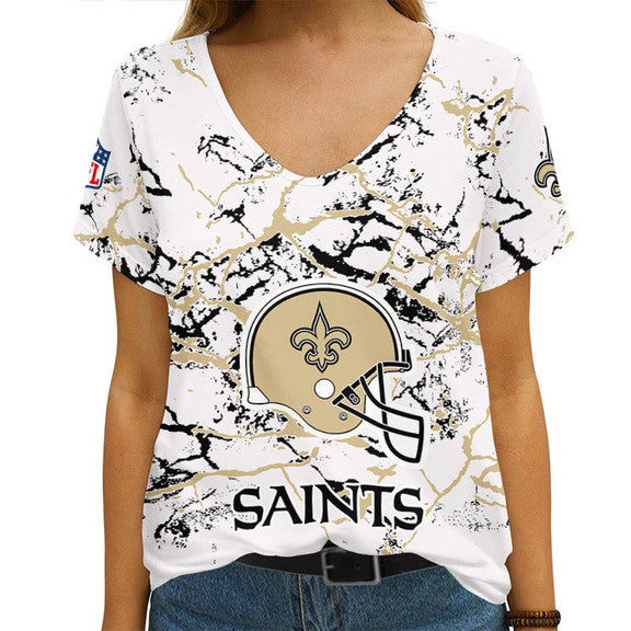 New Orleans Saints 1 (1) Personalized V-neck Women T-shirt