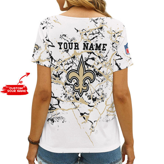 New Orleans Saints 1 (1) Personalized V-neck Women T-shirt