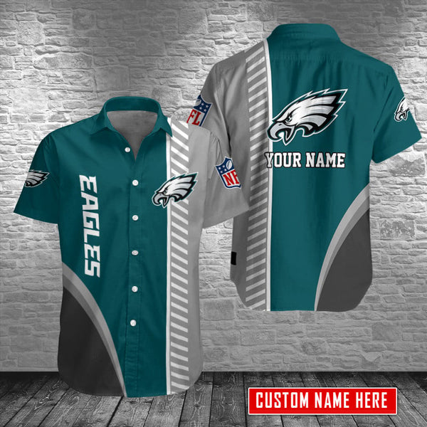 Philadelphia Eagles 2 (8) Personalized Hawaiian Button down shirt