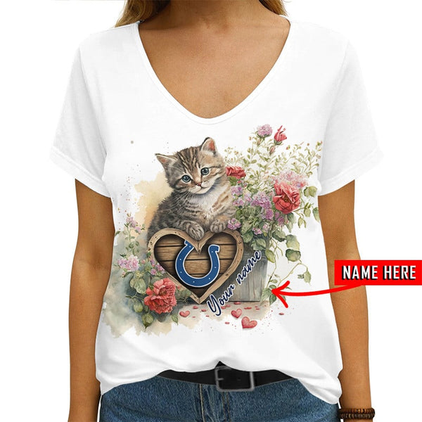 Indianapolis Colts 1 (1) Personalized V-neck Women T-shirt
