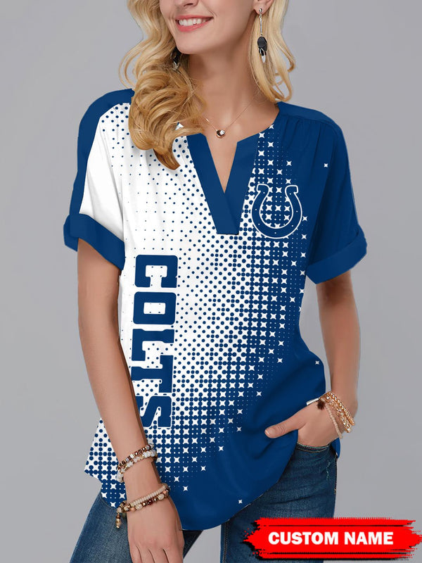 Indianapolis Colts Fashion Short Sleeve V-Neck Shirt 11