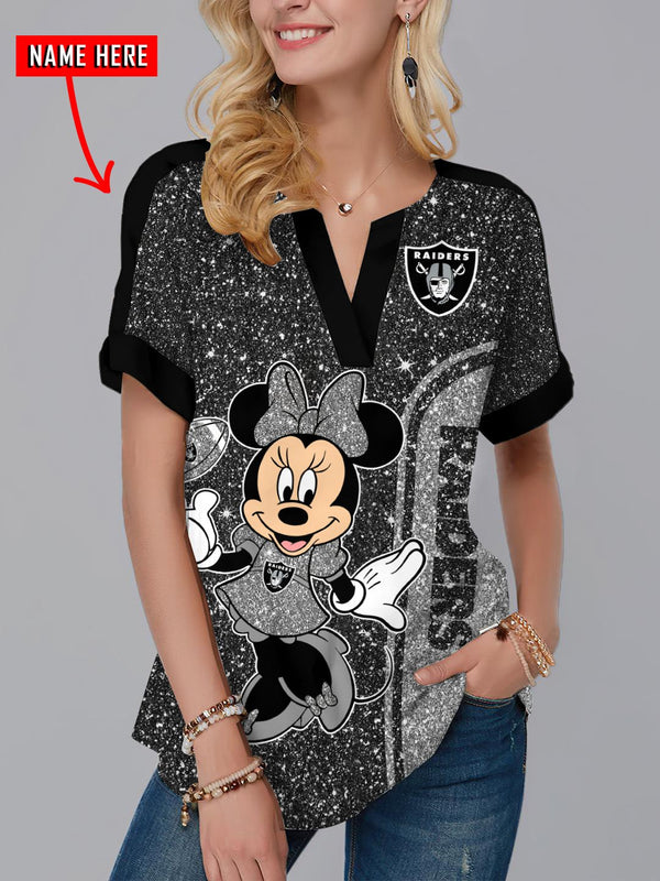 Las Vegas Raiders Fashion Short Sleeve V-Neck Shirt 18