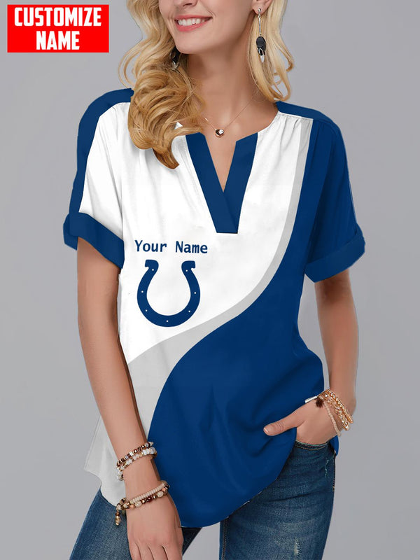 Indianapolis Colts Fashion Short Sleeve V-Neck Shirt 8