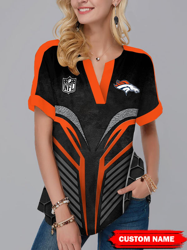Denver Broncos Fashion Short Sleeve V-Neck Shirt 3