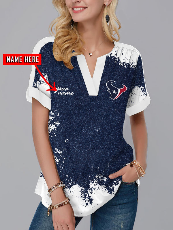Houston Texans Fashion Short Sleeve V-Neck Shirt 6