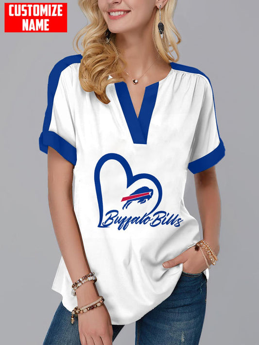 Buffalo Bills Fashion Short Sleeve V-Neck Shirt 13