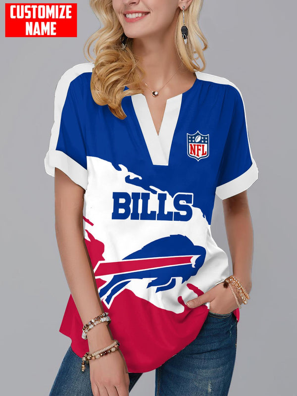 Buffalo Bills Fashion Short Sleeve V-Neck Shirt 11