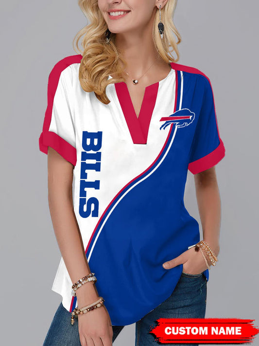 Buffalo Bills Fashion Short Sleeve V-Neck Shirt 12