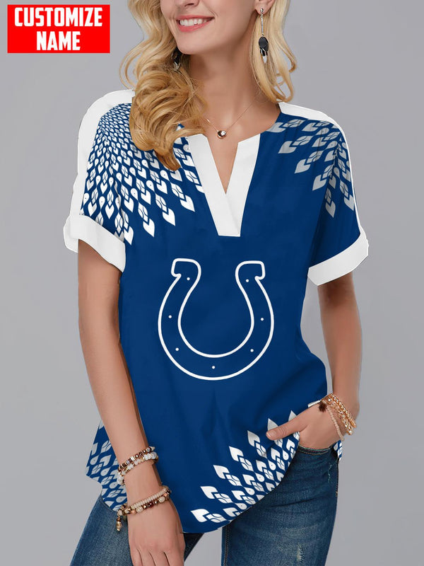 Indianapolis Colts Fashion Short Sleeve V-Neck Shirt 9