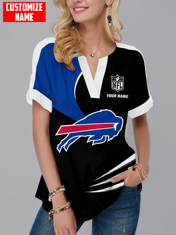Buffalo Bills Fashion Short Sleeve V-Neck Shirt 10