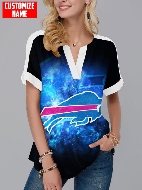 Buffalo Bills Fashion Short Sleeve V-Neck Shirt 7