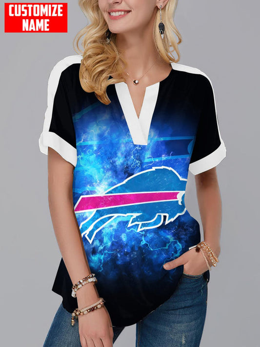 Buffalo Bills Fashion Short Sleeve V-Neck Shirt 7