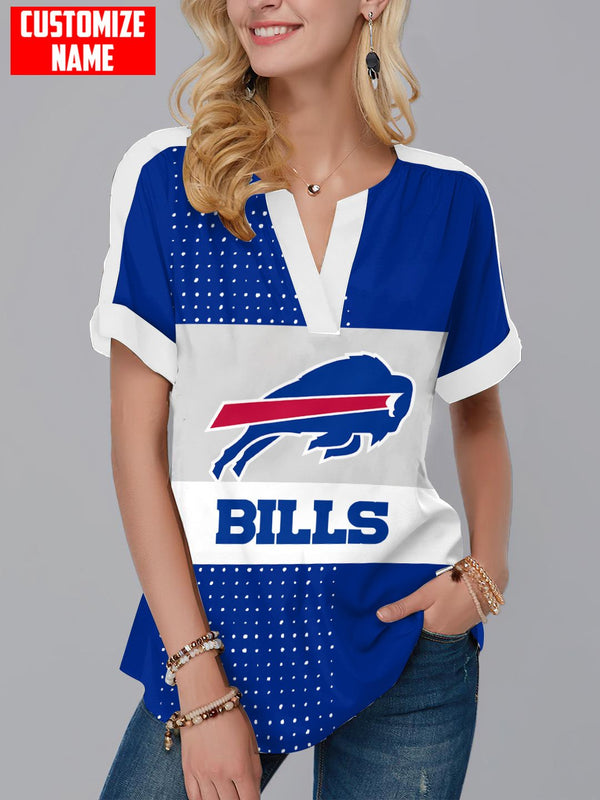 Buffalo Bills Fashion Short Sleeve V-Neck Shirt 5